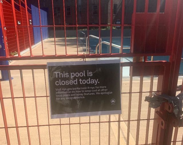 A photo of a closed pool.